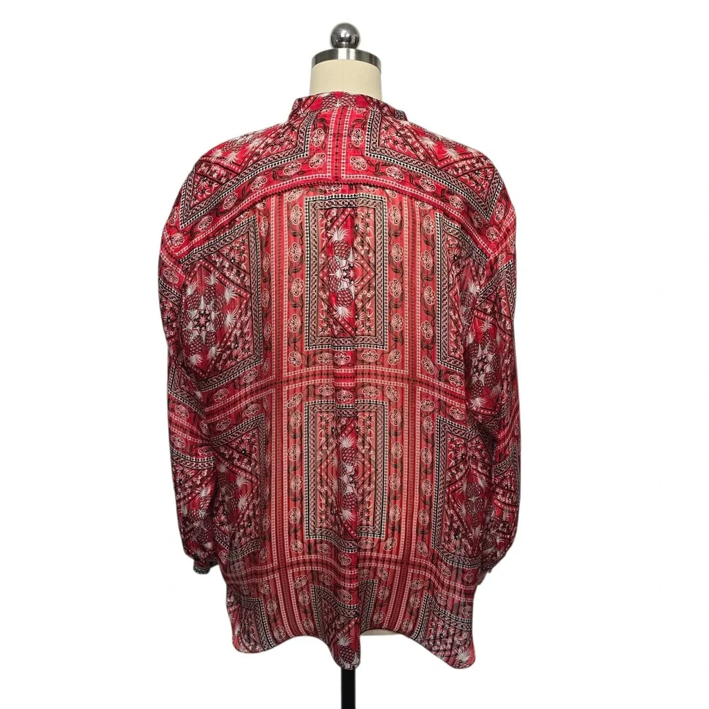 Isabel Marant Silk Scarfe Print Button‎ Down Long Sleeve Blouse Top Size 40 US 8 - Picture 3 of 9